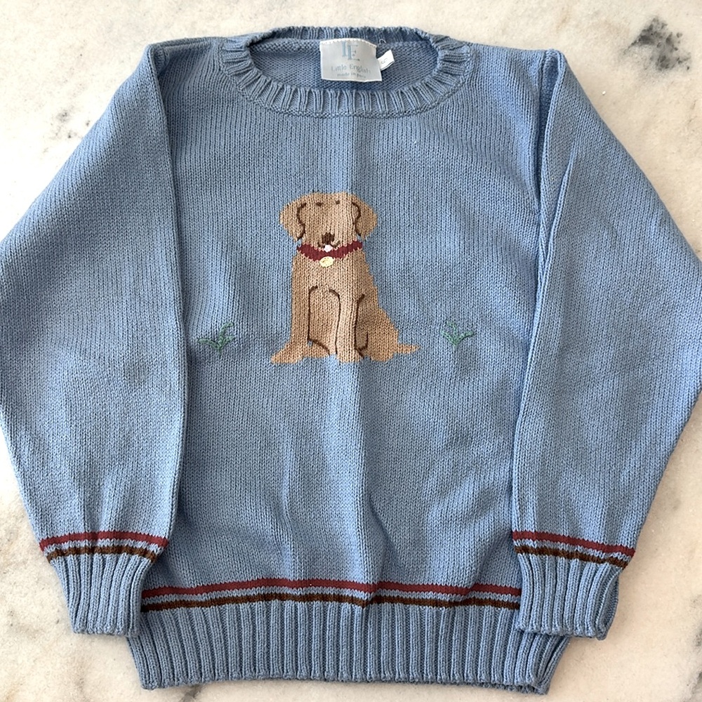 Little English Puppy/Dog Intarsia Sweater